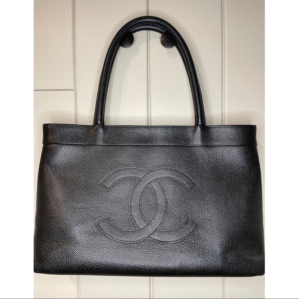 Chanel Vintage Mini Black Caviar Tote